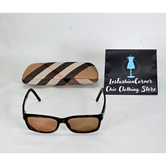 Burberry Women's Tortoiseshell Square Frames With Plaid Case 129 - Picture 6 of 14